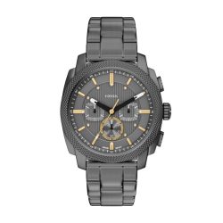 Fossil - Chronograph Uhr, Machine, 44mm, Silber