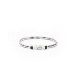 Buddha to Buddha 001K0110115 Ben Mini Gemstone Silver Onyx Herren Armband