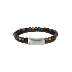 AZE Jewellery AZ-BL020-A Combi String Rocky Mountains-Brown Herren Armband