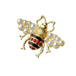 ShoeMe Charms SMC20003 - Grosse Biene mit Perlen und schwarzer Emaille