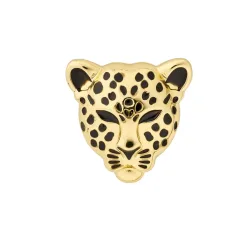 ShoeMe Charms SMC200010 Leopard mit schwarzer Emaille