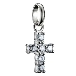 THOMAS SABO - Charm Anhänger Kreuz   en Steinen Connect, One Size, Silber