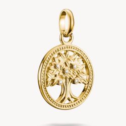 THOMAS SABO - Charm Anhänger Baum der Liebe   Steinen Connect veret, One Size, Gold