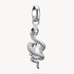 THOMAS SABO - Charm Anhänger Schlange   Stein Connect, One Size, Silber