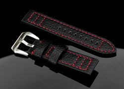 Handgefertigtes Black Buffalo Lederband 24mm Black Red Edition