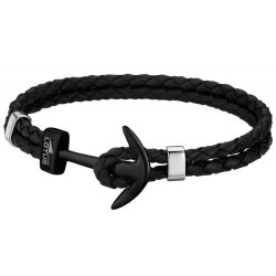 Lotus Style Lederarmband Anker schwarz LS1832-2/6
