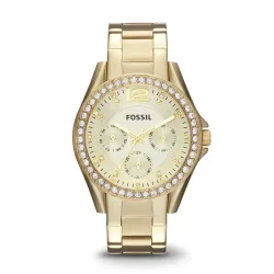 Fossil Damenuhr Riley Edelstahl Gold