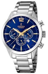 Festina - Chronograph Uhr, Timless Chrono, 44mm, Silber