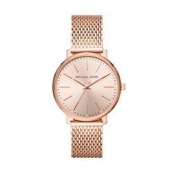 Michael Kors Damen Uhr Pyper 3-Zeiger-Werk Edelstahl roségoldfarben
