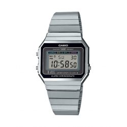 CASIO - Chronograph Uhr, Vintage EDGY, 38mm, Silberfarben