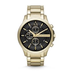 Armani Exchange Uhr Chronograph Edelstahl goldfarben