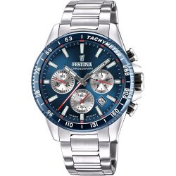 Festina - Chronograph Uhr, Timeless Chrono, 45mm, Silber