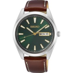Seiko - Analoguhr, HAU Quarz, 40mm, Braun