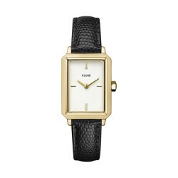 Cluse CW11504 Fluette Leather Black Lizard, Gold Colour