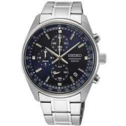 Seiko - Chronograph Uhr,  Quarz, 42mm, Silber