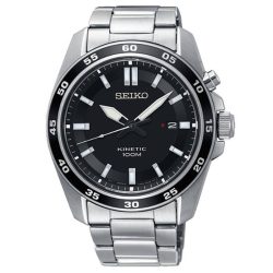 Seiko - Automatikuhr,  Kinetic, 43mm, Silber