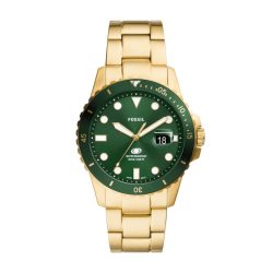 Fossil - Analoguhr,  Blue, 42mm, Gold