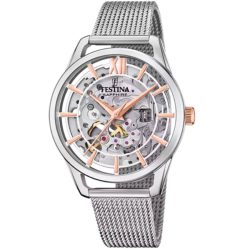Festina - Automatikuhr, Skeleton, 35mm, Silber