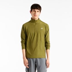 New Balance New Balance Space Dye 1/4 Zip Herren, grün, Grösse: S Regular Fit Herren, grün, Grösse: S