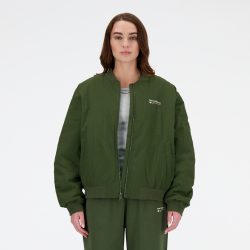 New Balance New Balance W Linear Heritage Woven Bomber Jacket Damen, grün, Grösse: S  Damen, grün, Grösse: S