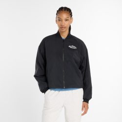 New Balance New Balance W Linear Heritage Woven Bomber Jacket Damen, schwarz, Grösse: XS  Damen, schwarz, Grösse: XS