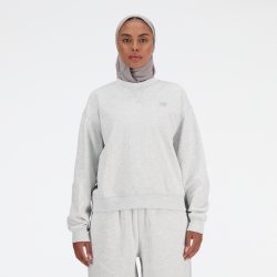 New Balance New Balance W NB Athletics French Terry Crew Damen, grau, Grösse: XS Oversized Fit Damen, grau, Grösse: XS