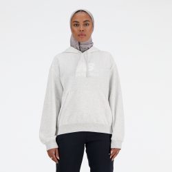 New Balance New Balance W Sport Essentials French Terry Stacked Logo Hoodie Damen, grau, Grösse: M Oversized Fit Damen, grau, Grösse: M