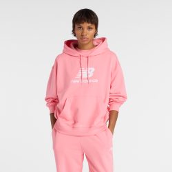 New Balance New Balance W Sport Essentials French Terry Stacked Logo Hoodie Damen, pink, Grösse: M Oversized Fit Damen, pink, Grösse: M