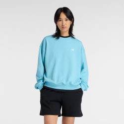 New Balance New Balance W Sport Essentials French Terry Small Logo Crew Damen, blau, Grösse: S Oversized Fit Damen, blau, Grösse: S