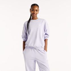 New Balance New Balance W Sport Essentials French Terry Small Logo Crew Damen, violett, Grösse: M Oversized Fit Damen, violett, Grösse: M