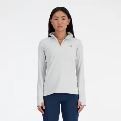 New Balance New Balance W Sport Essentials Space Dye Quarter Zip Damen, grau, Grösse: L Slim Fit Damen, grau, Grösse: L