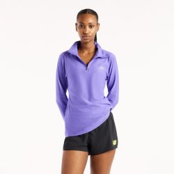 New Balance New Balance W Sport Essentials Space Dye Quarter Zip Damen, violett, Grösse: M Slim Fit Damen, violett, Grösse: M