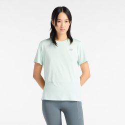New Balance New Balance W New Balance Short Sleeve Damen, grün, Grösse: M Regular Fit Damen, grün, Grösse: M