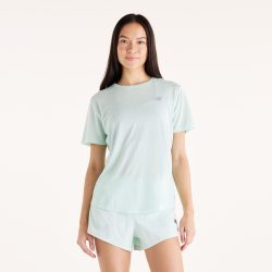 New Balance New Balance W NB Athletics Short Sleeve Damen, grün, Grösse: S Regular Fit Damen, grün, Grösse: S