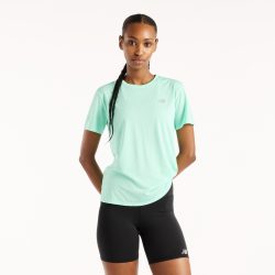 New Balance New Balance W NB Athletics Short Sleeve Damen, grün, Grösse: S Regular Fit Damen, grün, Grösse: S