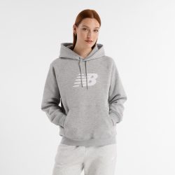 New Balance New Balance W Sport Fleece Logo Hoodie Damen, grau, Grösse: XL Relaxed Fit Damen, grau, Grösse: XL