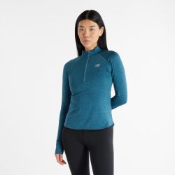 New Balance New Balance W Athletics Heat Grid Half Zip Damen, blau, Grösse: XS Slim Fit Damen, blau, Grösse: XS