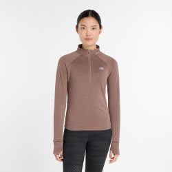 New Balance New Balance W Athletics Heat Grid Half Zip Damen, braun, Grösse: S Slim Fit Damen, braun, Grösse: S