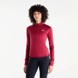New Balance New Balance W Athletics Heat Grid Half Zip Damen, rot, Grösse: XS Slim Fit Damen, rot, Grösse: XS