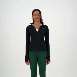 New Balance New Balance W Athletics Heat Grid Half Zip Damen, schwarz, Grösse: S Slim Fit Damen, schwarz, Grösse: S