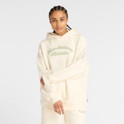 New Balance New Balance W Linear Heritage Fleece Long Hoodie Damen, beige, Grösse: M  Damen, beige, Grösse: M