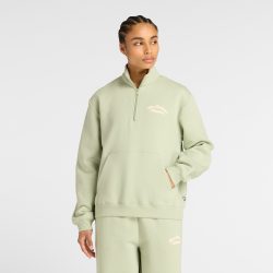 New Balance New Balance W Linear Heritage Fleece Half Zip Damen, grün, Grösse: L  Damen, grün, Grösse: L