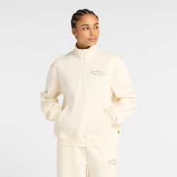 New Balance New Balance W Linear Heritage Fleece Half Zip Damen, beige, Grösse: L  Damen, beige, Grösse: L
