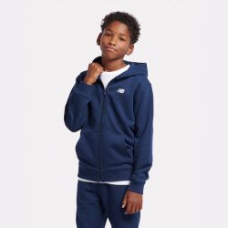 New Balance B New Balance French Terry Small Logo FZ Hoodie  Jungen, blau, Grösse: 8-9  Years