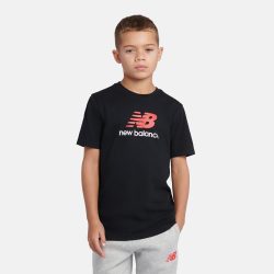 New Balance B NEW BALANCE JERSEY STACKED LOGO TEE  Jungen, schwarz, Grösse: 9-10 Years