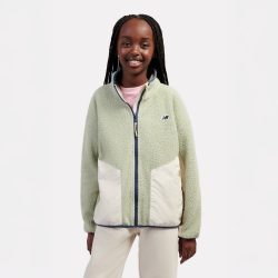 New Balance G NB PREMIUM BORG FLEECE ZIP THRU FUNNEL  Mädchen, grün, Grösse: 8-9  Years