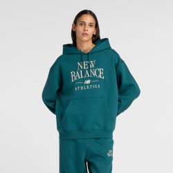 New Balance New Balance W Linear Heritage Fleece Hoodie Damen, grün, Grösse: M  Damen, grün, Grösse: M