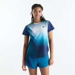 New Balance New Balance W Race Day Ultra Light Printed T-Shirt Damen, blau, Grösse: S  Damen, blau, Grösse: S