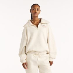 New Balance New Balance W Trackside Fleece Half Zip Damen, weiss, Grösse: S  Damen, weiss, Grösse: S