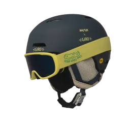 GIRO Crüe Mips Kinder Skihelm + Brille Blau, , Größe: S